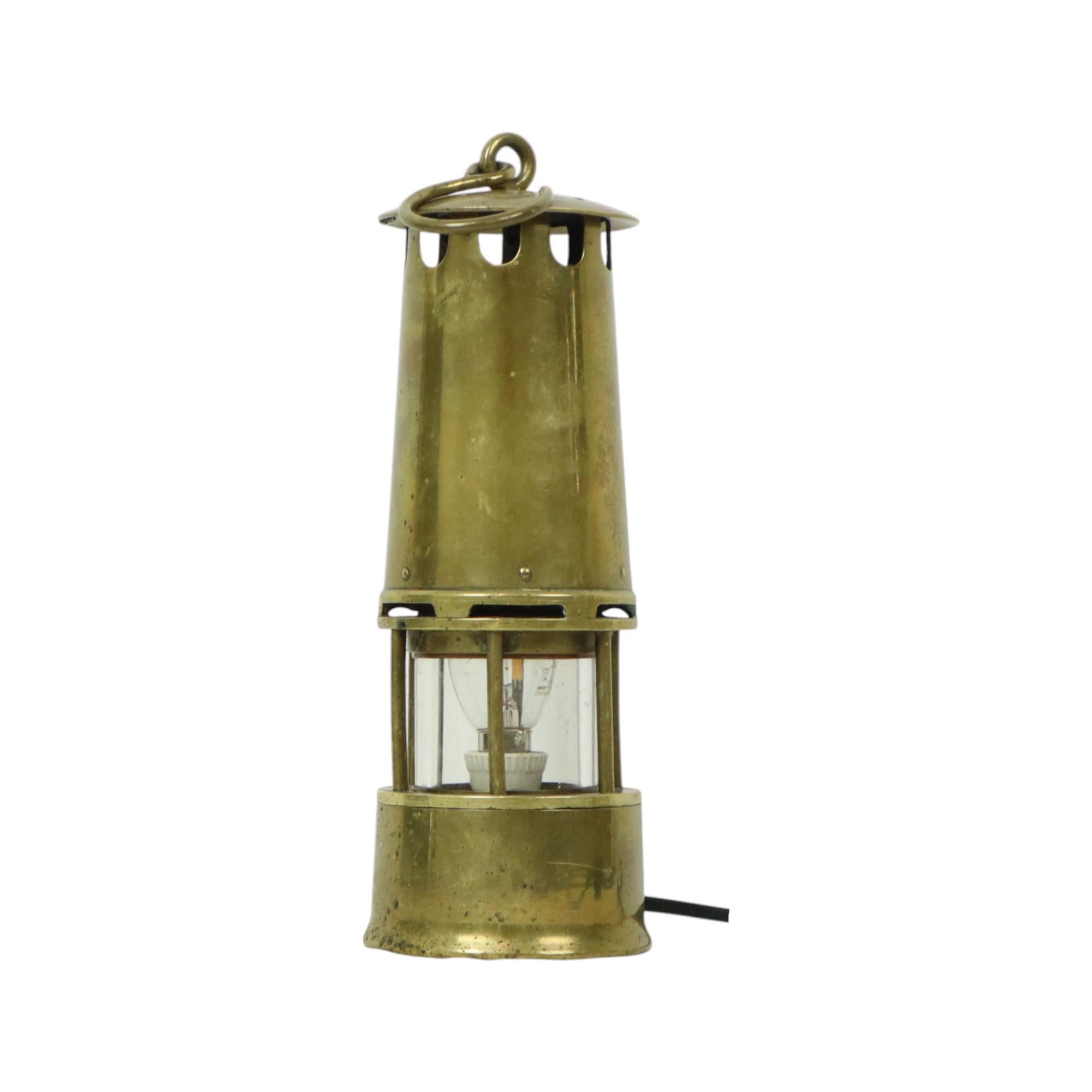Alte Messing Bergmann Lampe Erinnerungsstücke Mine 26cm im Angebot 8