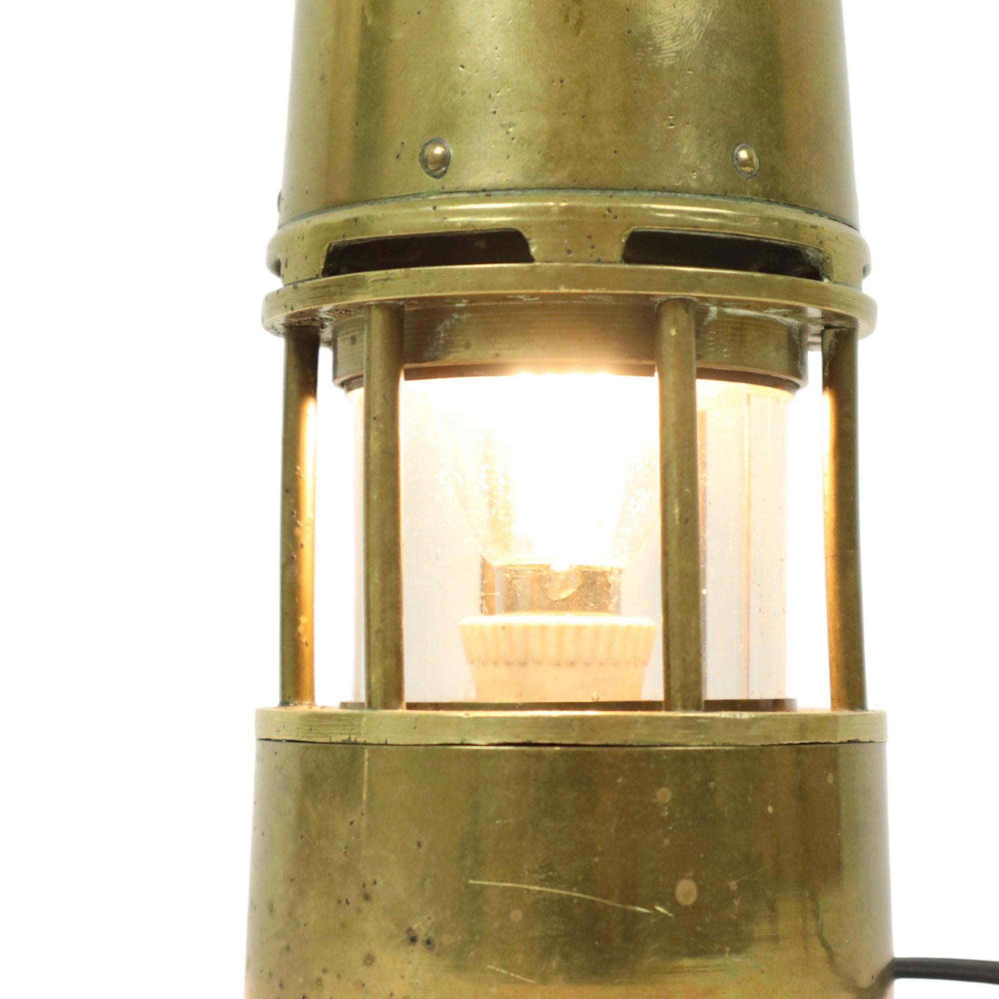 Alte Messing Bergmann Lampe Erinnerungsstücke Mine 26cm (Industriell) im Angebot