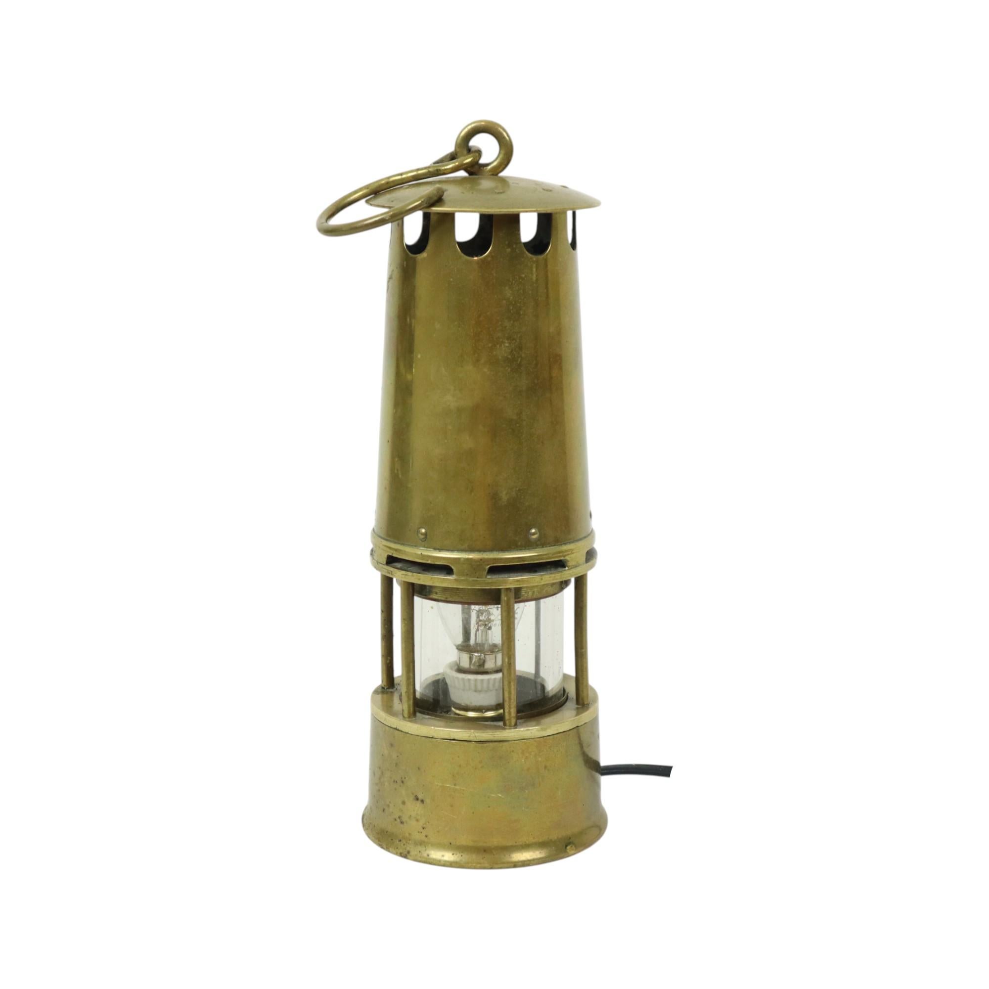 Alte Messing Bergmann Lampe Erinnerungsstücke Mine 26cm (Europäisch) im Angebot