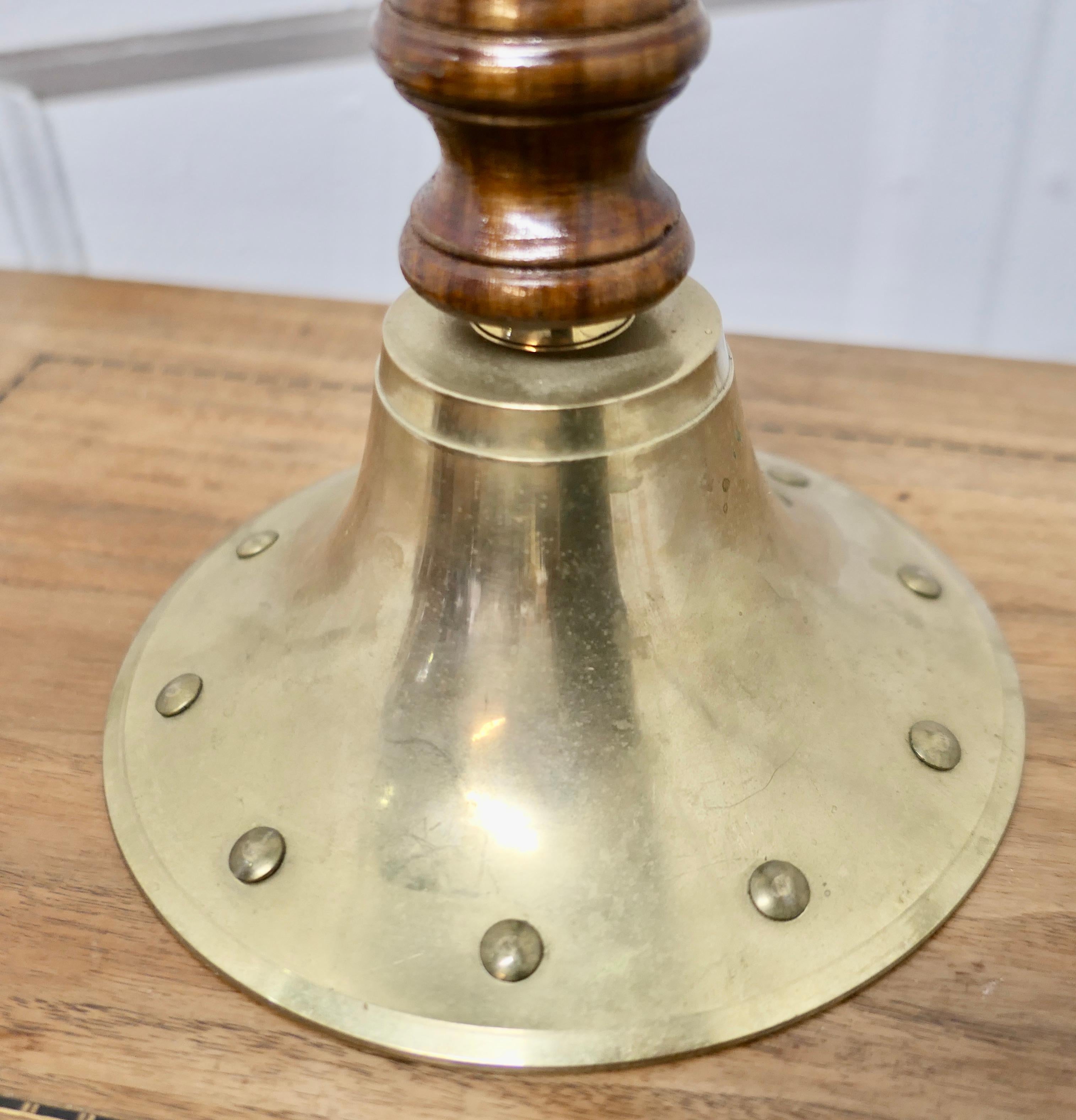 Arts and Crafts Old Brass Ships Dinner Hand Bell   A Great piece made in solid brass For Sale