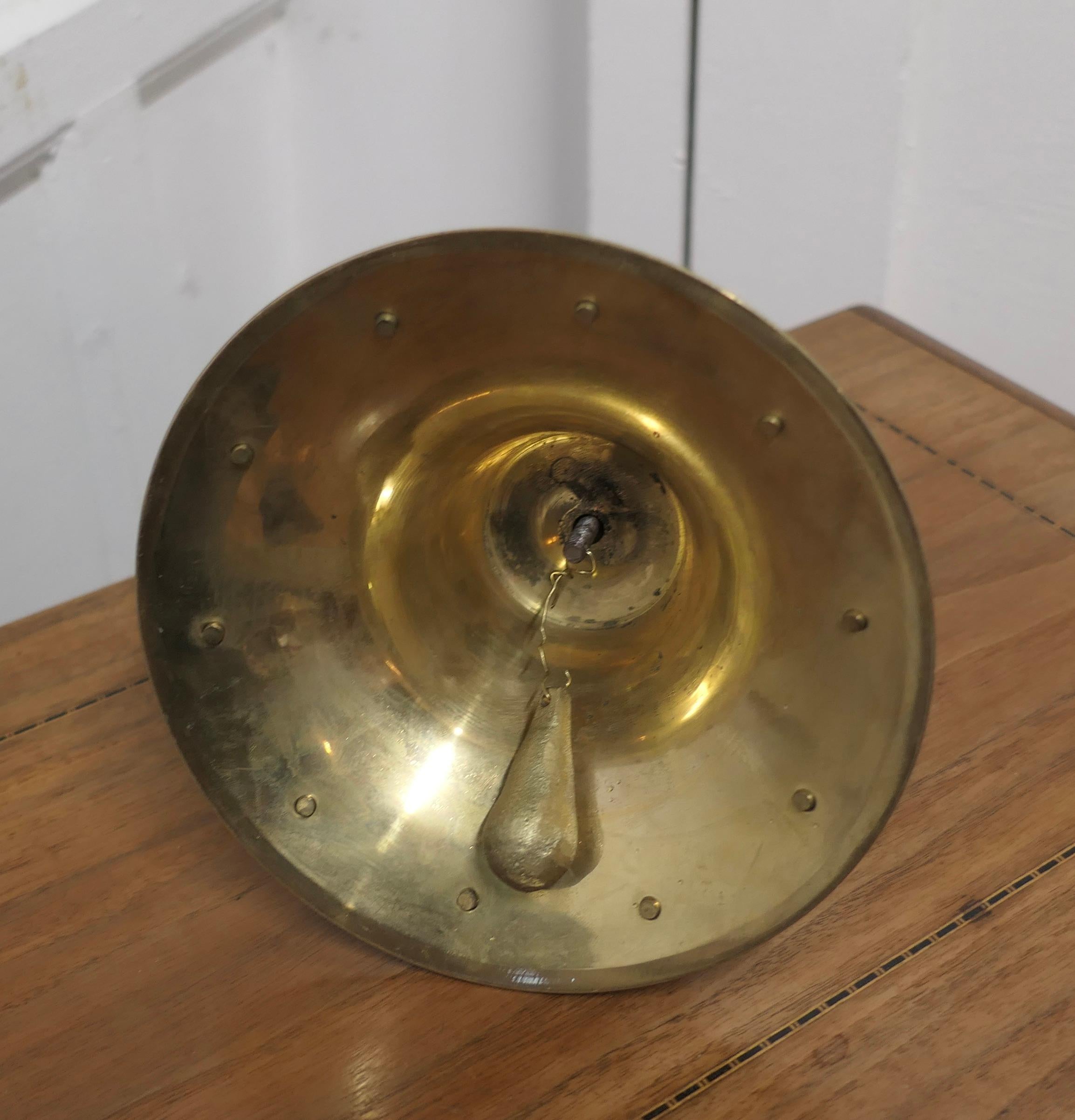 Old Brass Ships Dinner Hand Bell   A Great piece made in solid brass For Sale 1