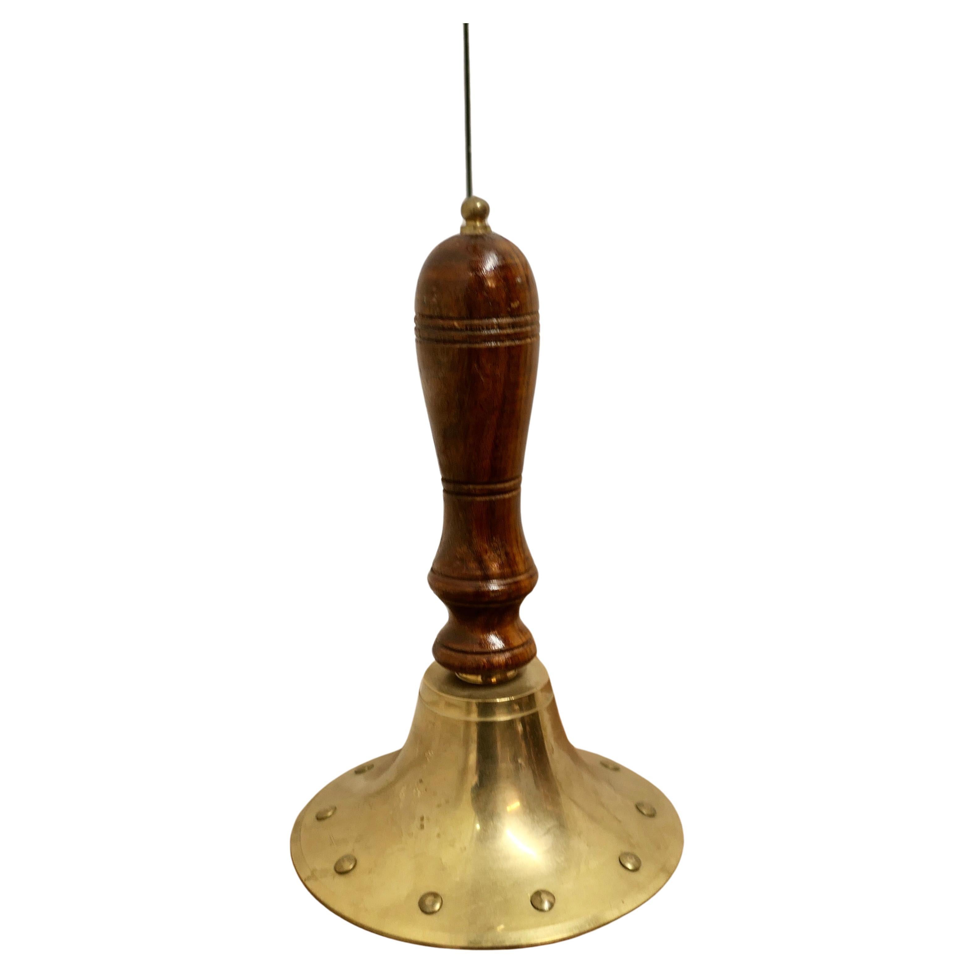 Old Brass Ships Dinner Hand Bell   A Great piece made in solid brass For Sale