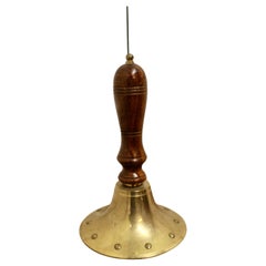 Used Old Brass Ships Dinner Hand Bell   A Great piece made in solid brass