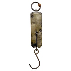 Old Brass Tool American Improved Warranted Spring Balance Hanging Scale 24 LB
