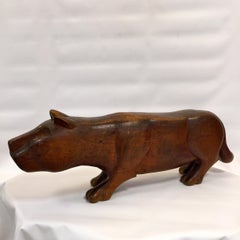Old Brazilian Jaguar Noble Wood Sculpture "Pantera onca"