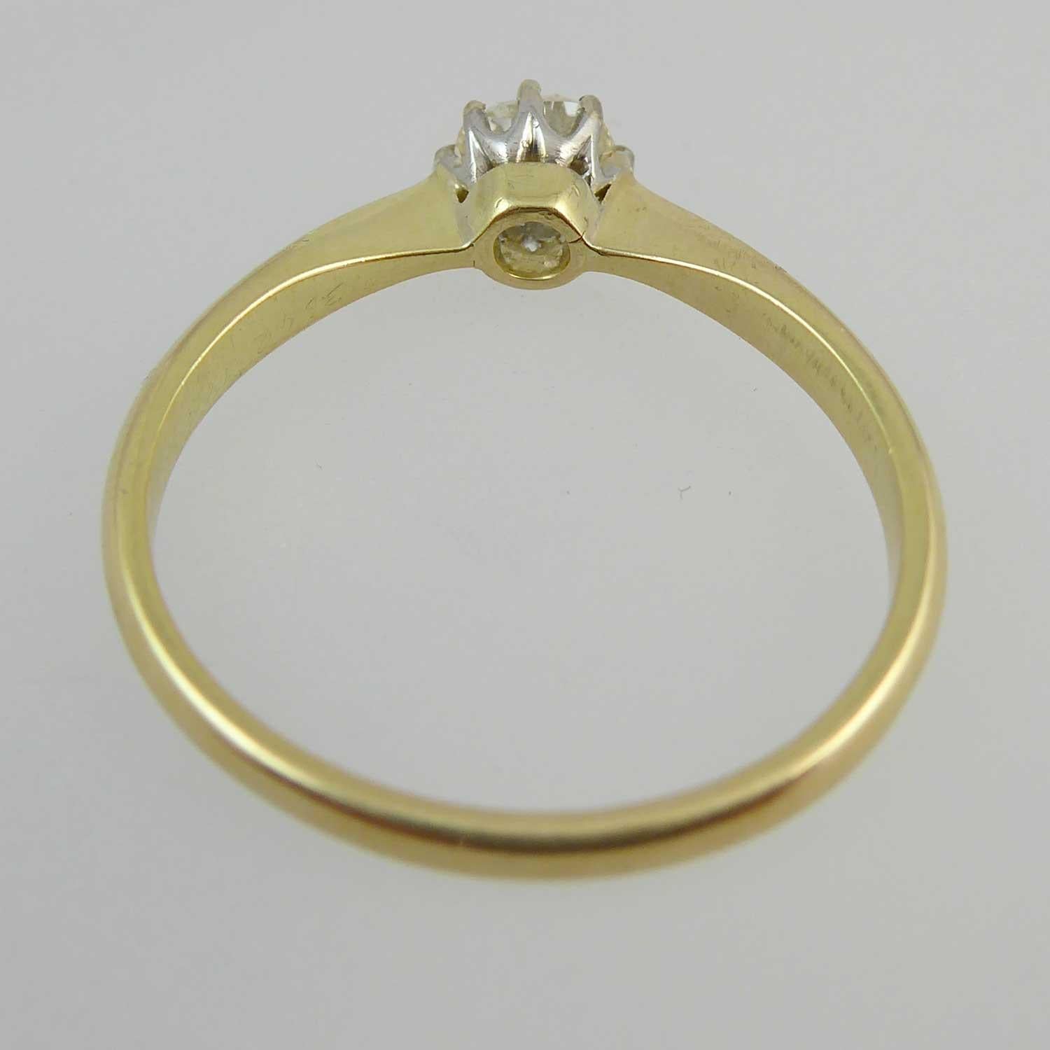 Modern Old Brilliant Cut Diamond Ring, 0.65 Carat Solitaire