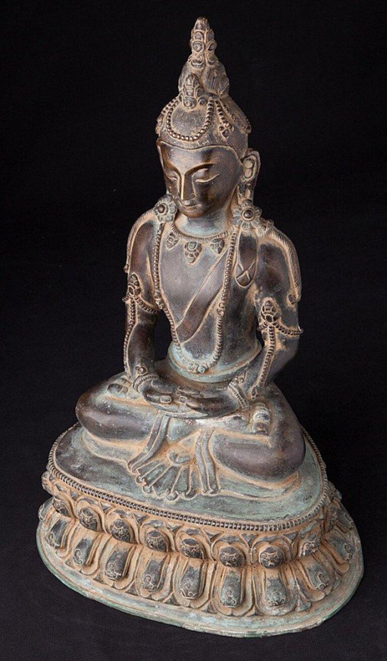 Old bronze Aparmita Buddha statue from Nepal  Original Buddhas For Sale 6