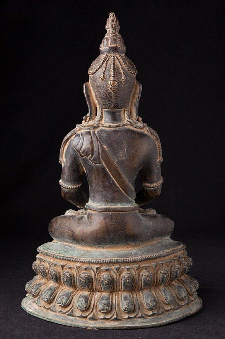 Nepalese Old bronze Aparmita Buddha statue from Nepal  Original Buddhas For Sale