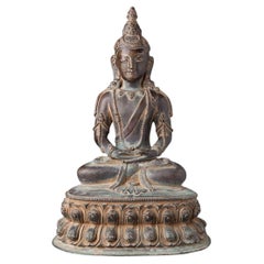 Ancienne statue de Bouddha Aparmita en bronze du Népal  Bouddhas originaux
