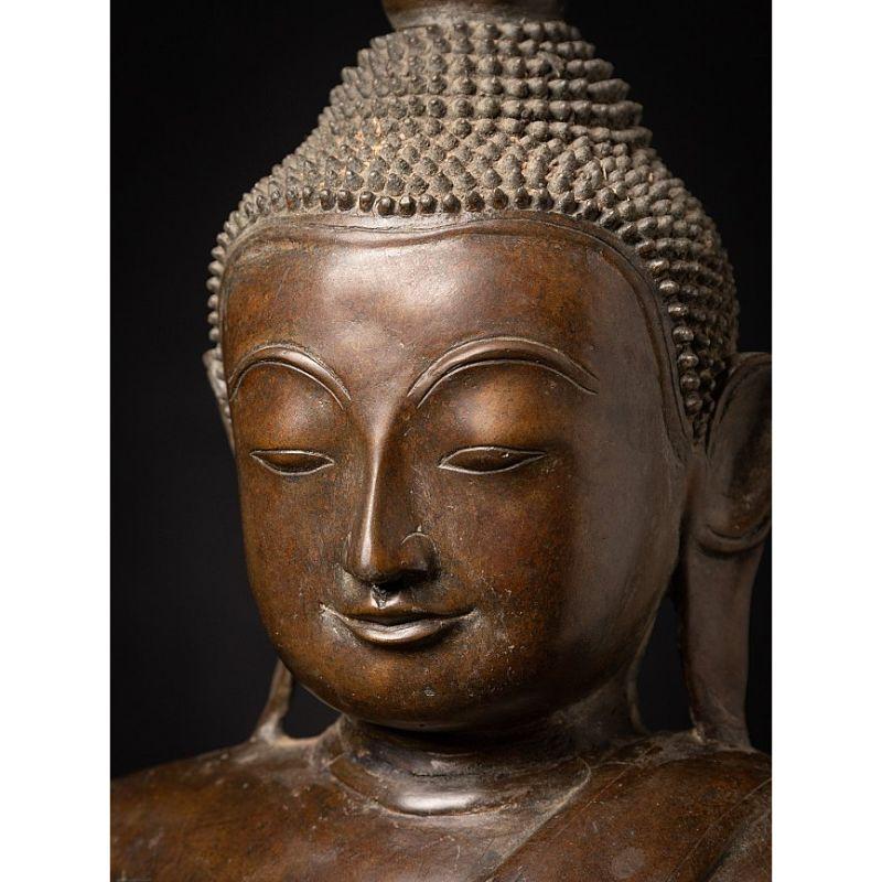 Old Bronze Burmese Buddha Statue from Burma For Sale 5