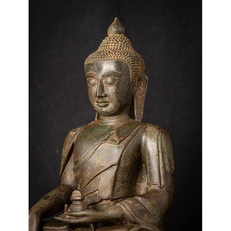 Old Bronze Burmese Buddha Statue from Burma For Sale 7