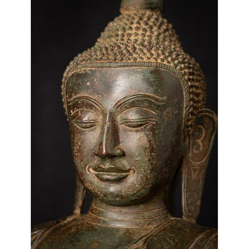 Old Bronze Burmese Buddha Statue from Burma For Sale 11