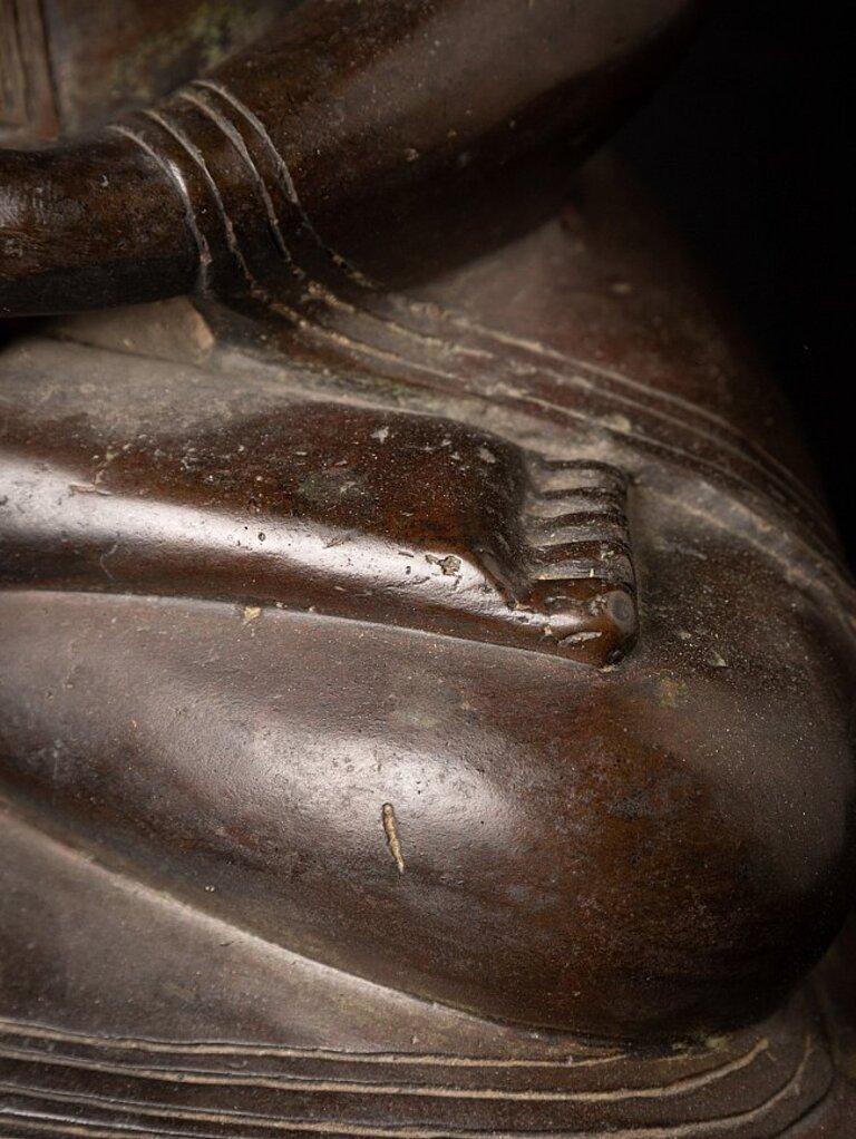 Old Bronze Burmese Buddha Statue from Burma For Sale 12