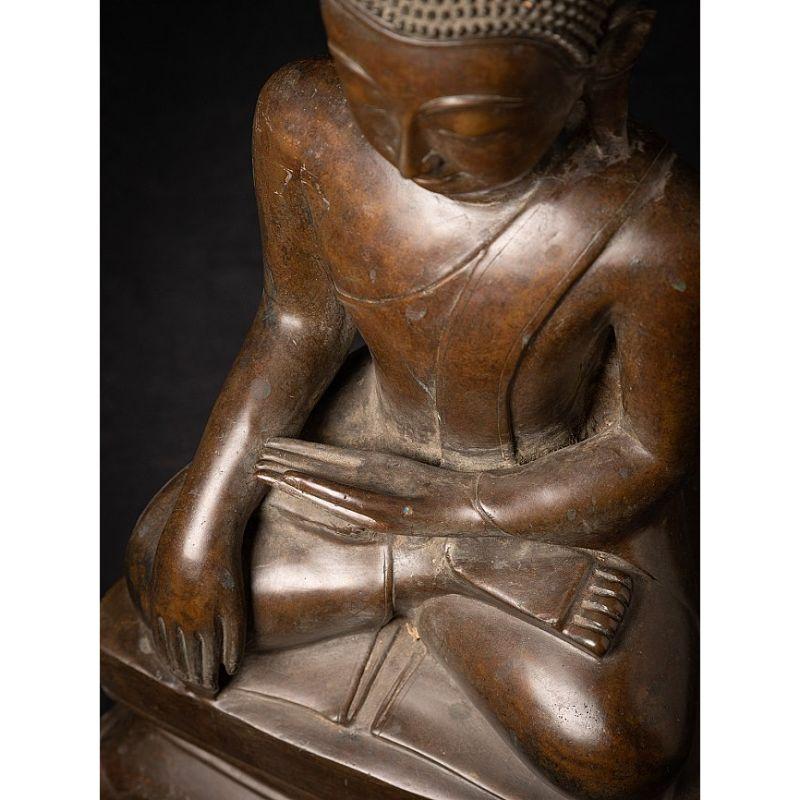 Old Bronze Burmese Buddha Statue from Burma For Sale 14