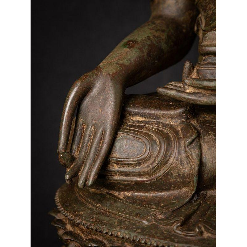 Old Bronze Burmese Buddha Statue from Burma For Sale 15