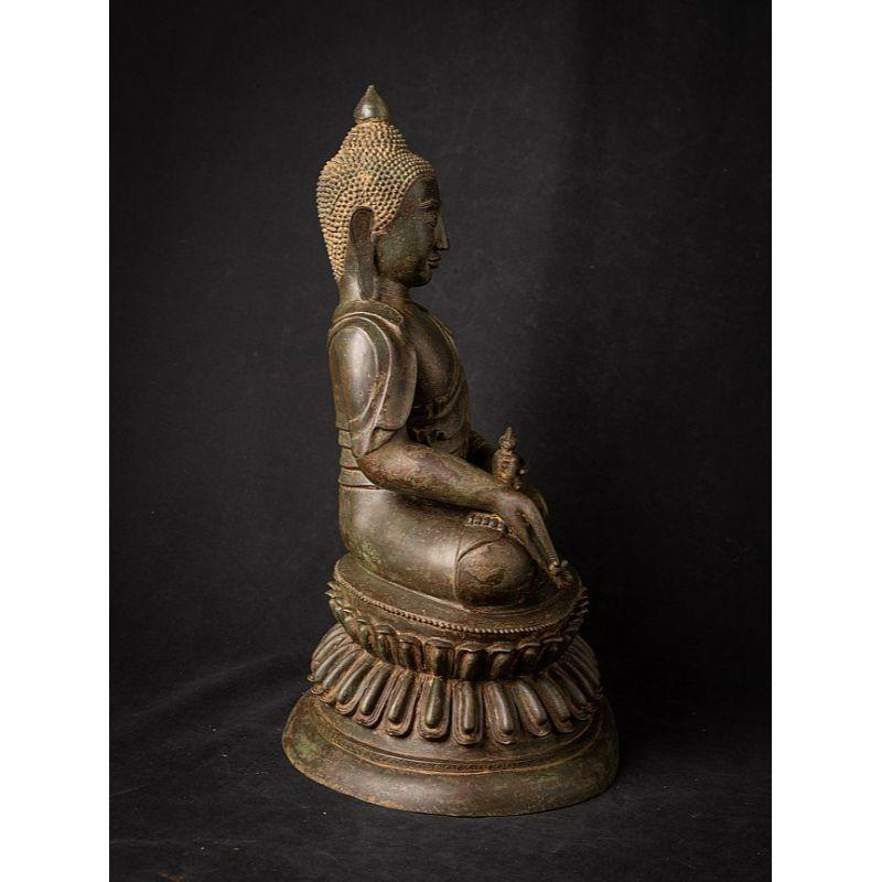 Old Bronze Burmese Buddha Statue from Burma For Sale 1