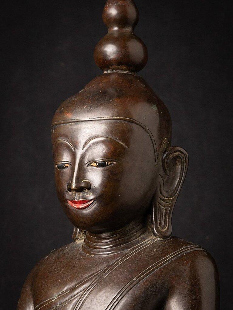 Old Bronze Burmese Buddha Statue from Burma For Sale 2