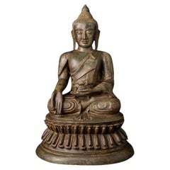 Vintage Old Bronze Burmese Buddha Statue from Burma