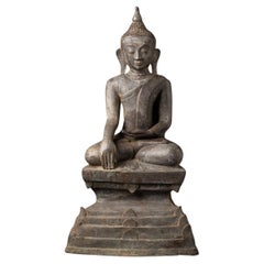 Antique Old bronze Burmese Buddha statue from Burma