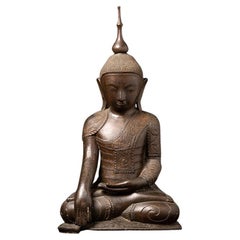 Old Bronze Burmese Buddha Statue from Burma