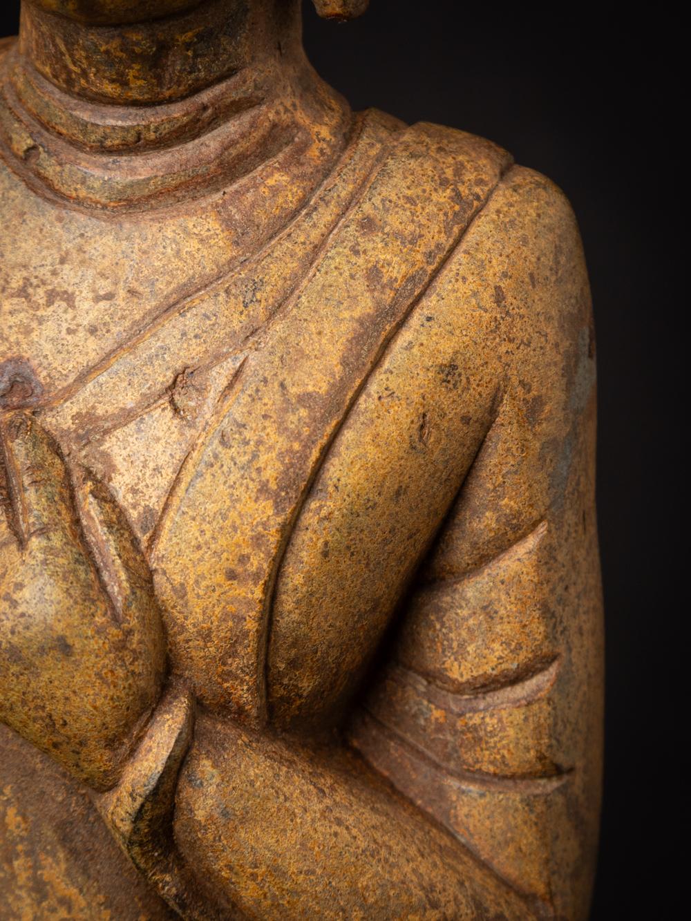 Alte burmesische Buddha-Statue aus Bronze aus Burma – Originalbuddhas im Angebot 9