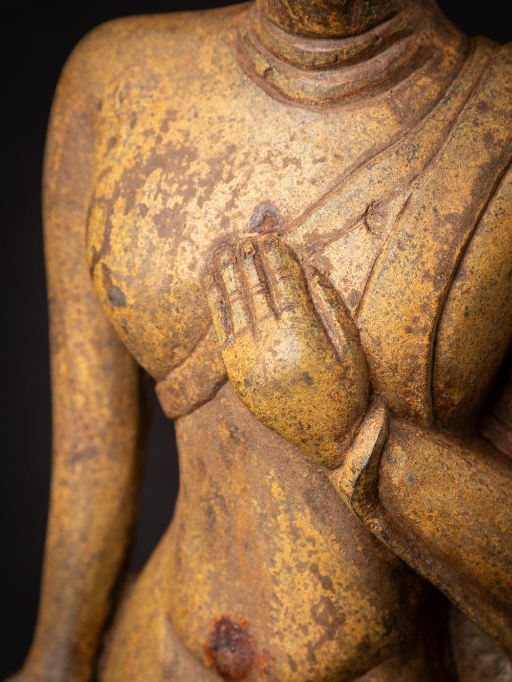 Old bronze Burmese Buddha statue from Burma - Originalbuddhas For Sale 10