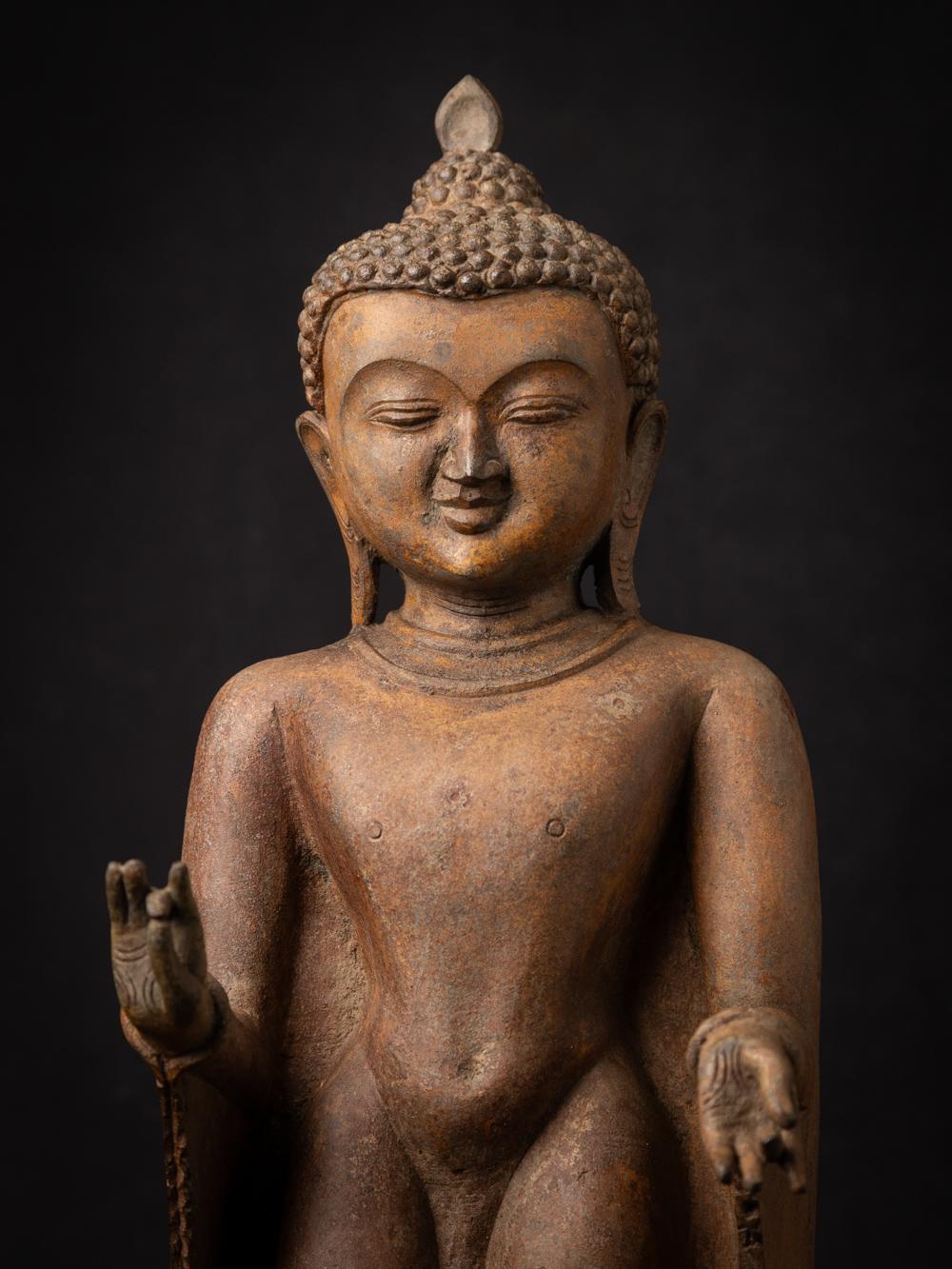 Alte burmesische Buddha-Statue aus Bronze aus Burma – Originalbuddhas im Zustand „Gut“ im Angebot in DEVENTER, NL