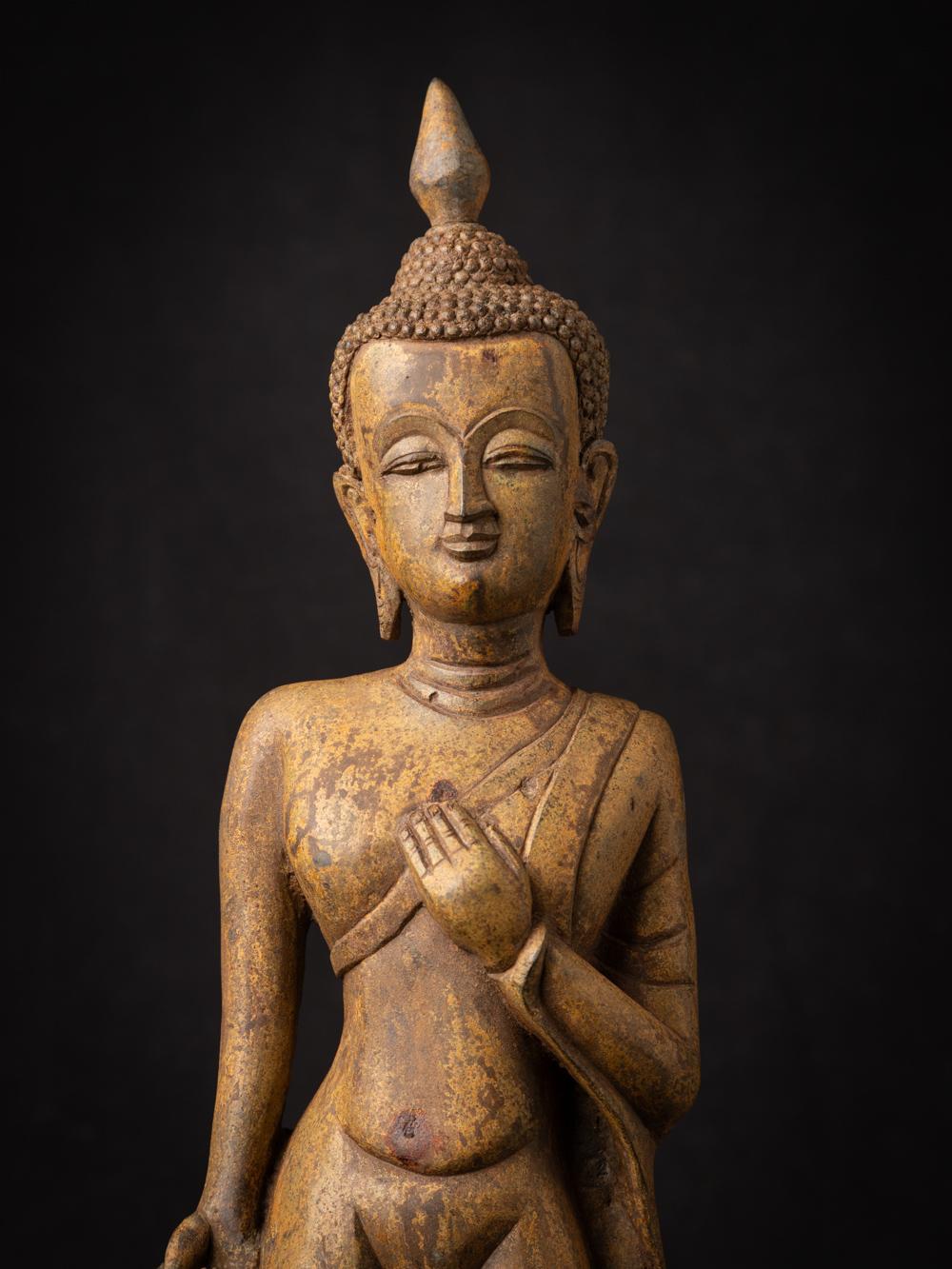 Alte burmesische Buddha-Statue aus Bronze aus Burma – Originalbuddhas im Angebot 1