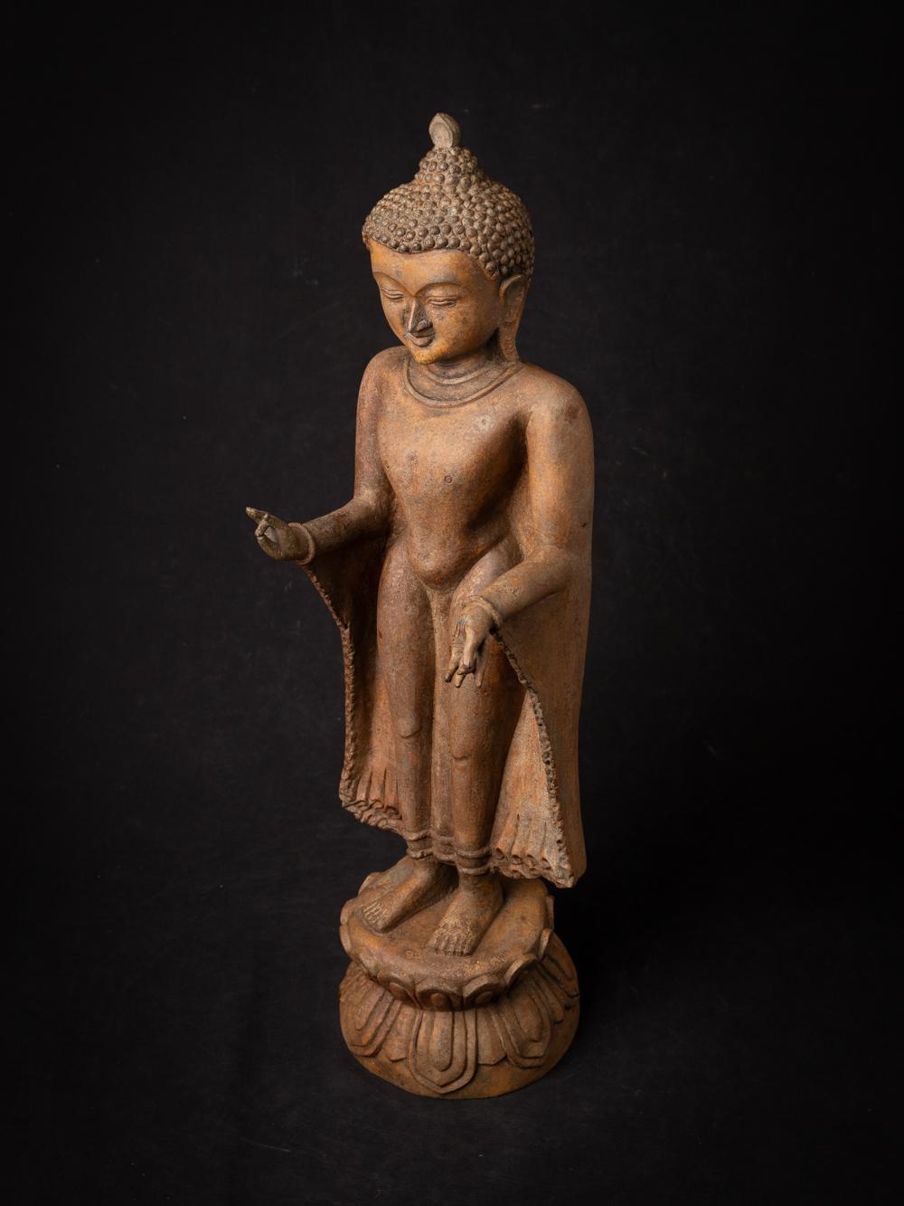 Alte burmesische Buddha-Statue aus Bronze aus Burma – Originalbuddhas im Angebot 3