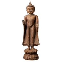 Statue de Bouddha birman en bronze ancien provenant de Birmanie - Bouddhas originaux