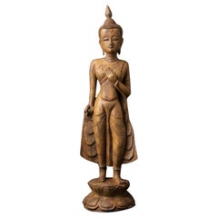 Statue de Bouddha birman en bronze ancien provenant de Birmanie - Bouddhas originaux