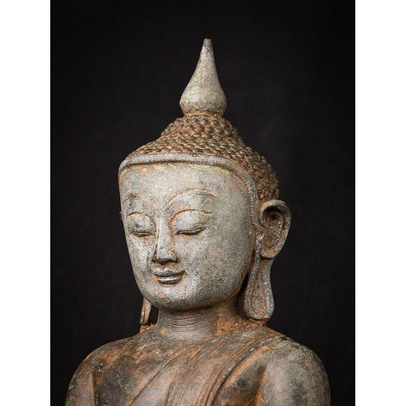 Bouddha birman Shan en bronze ancien de Birmanie en vente 1