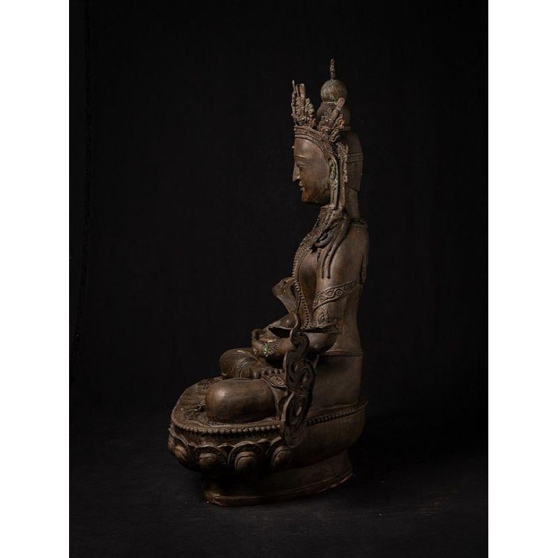 Ancienne statue chinoise de Bodhisattva en bronze de Chine en vente 12