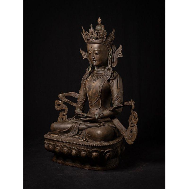 Ancienne statue chinoise de Bodhisattva en bronze de Chine Bon état - En vente à DEVENTER, NL