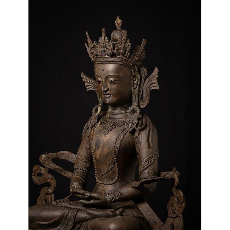20ième siècle Ancienne statue chinoise de Bodhisattva en bronze de Chine en vente