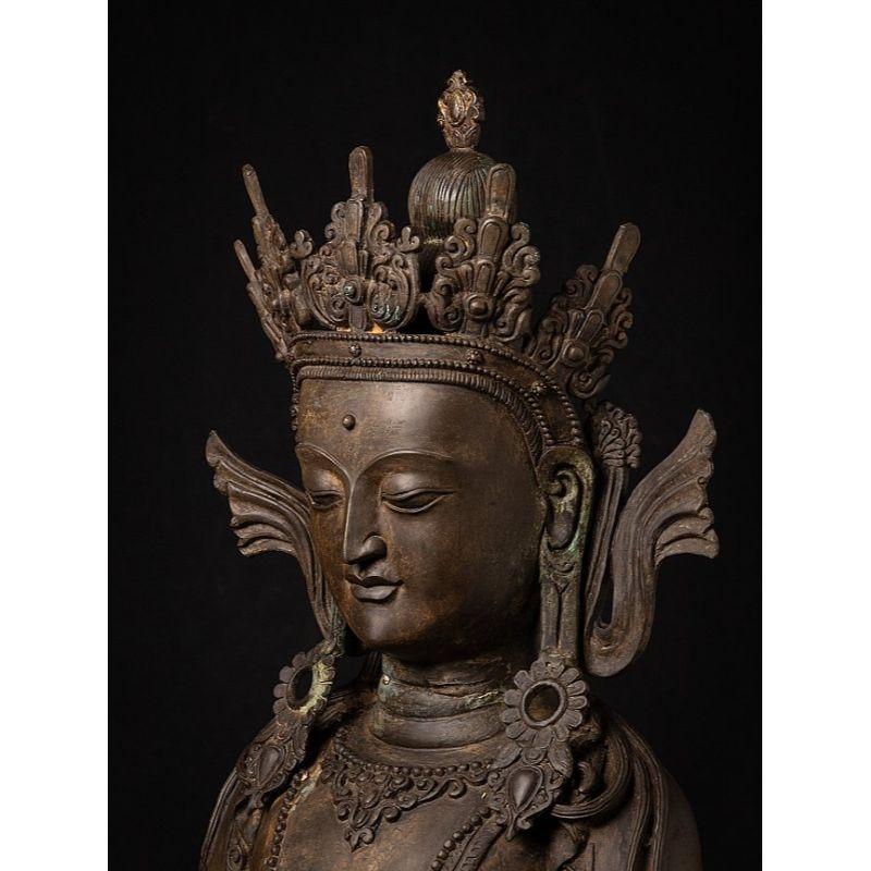Old Bronze Chinese Bodhisattva Statue from China For Sale 2