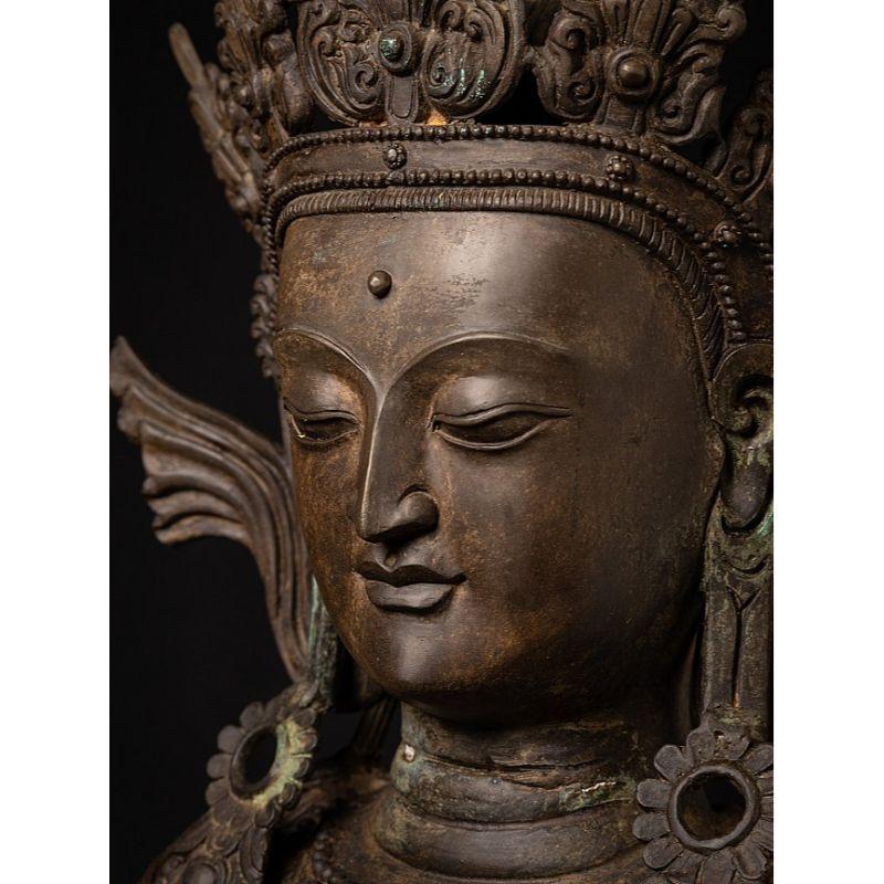 Old Bronze Chinese Bodhisattva Statue from China For Sale 5