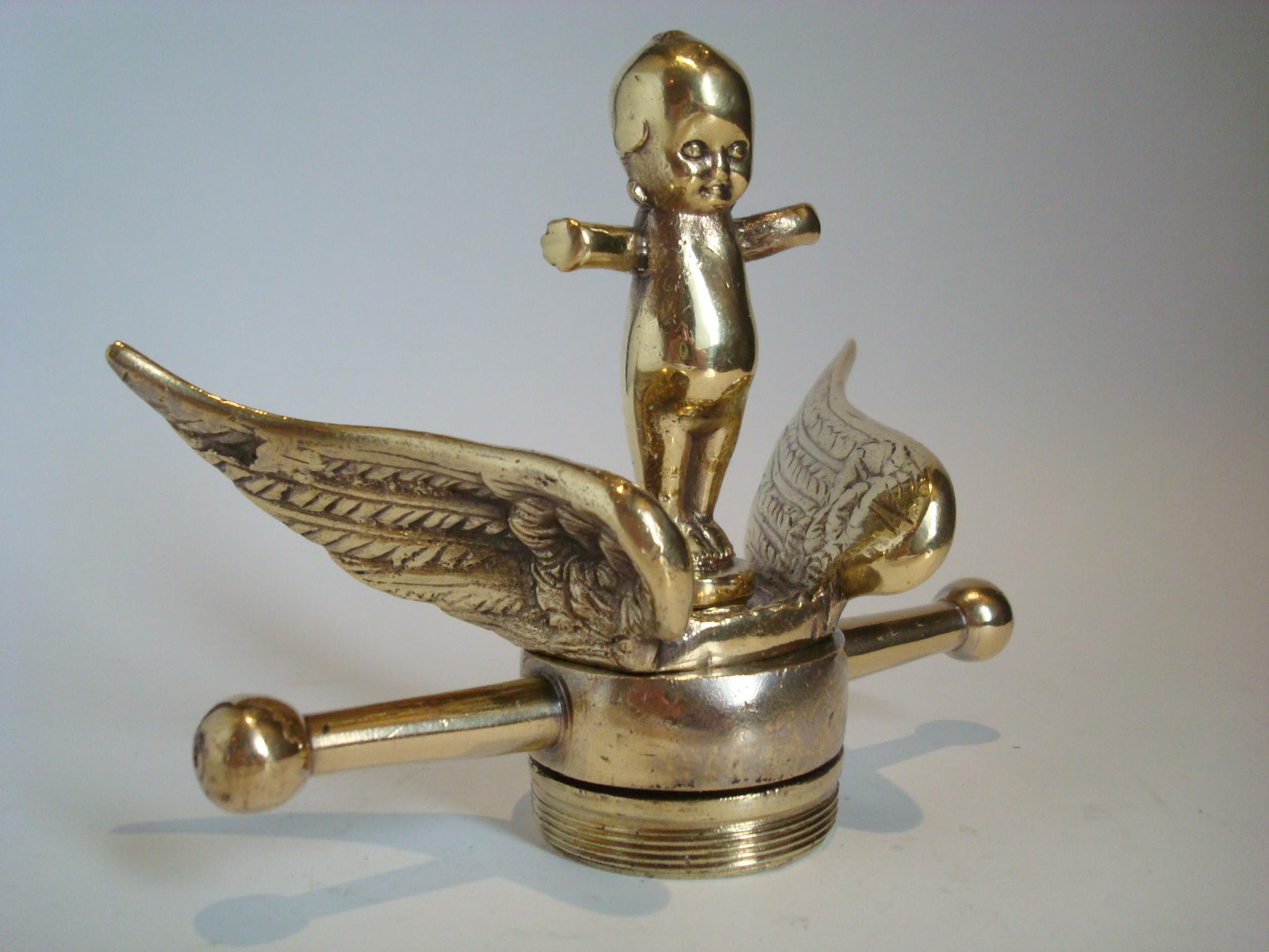 American Old Bronze kewpie Doll Car Mascot / Hood Ornament, 1912-1925 For Sale