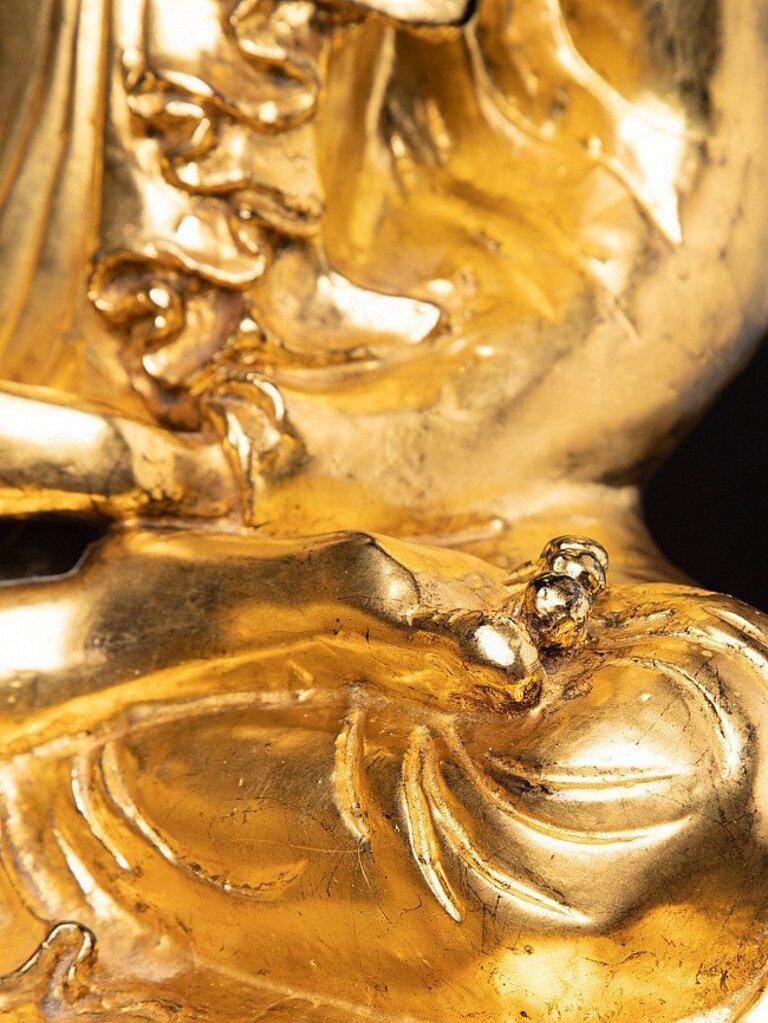 Ancienne statue de Bouddha Mandalay en bronze de Birmanie en vente 8