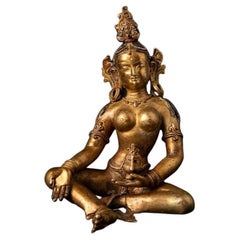 Old Bronze Nepali Basundhara Statue from Nepal