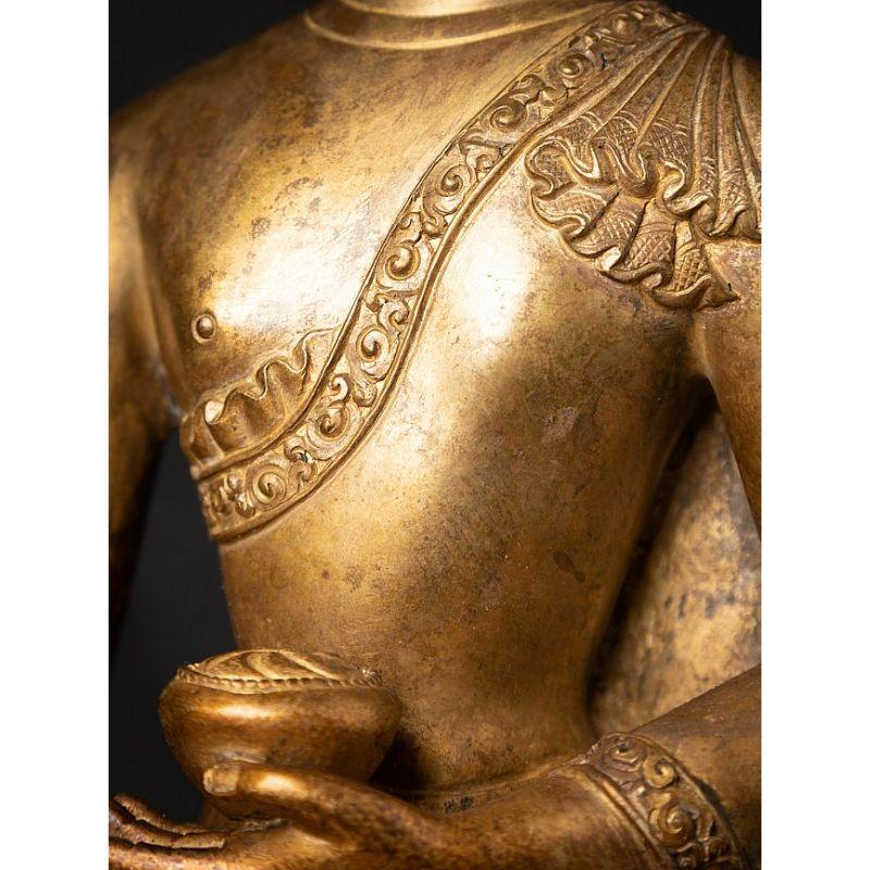 Old Bronze Nepali Buddha from Nepal For Sale 11