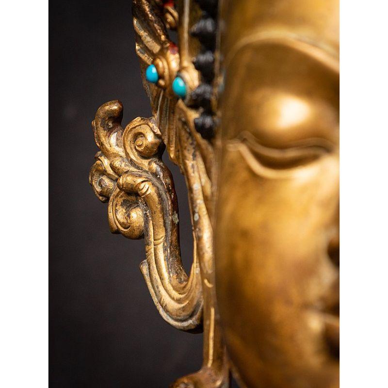 Old Bronze Nepali Buddha Head from Nepal For Sale 10