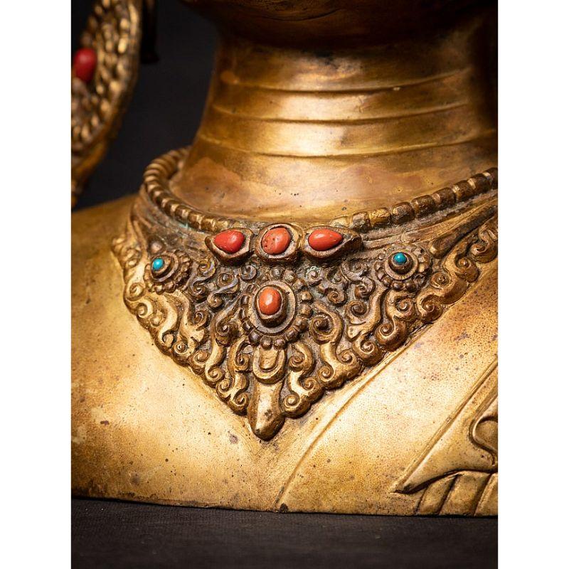 Old Bronze Nepali Buddha Head from Nepal For Sale 12