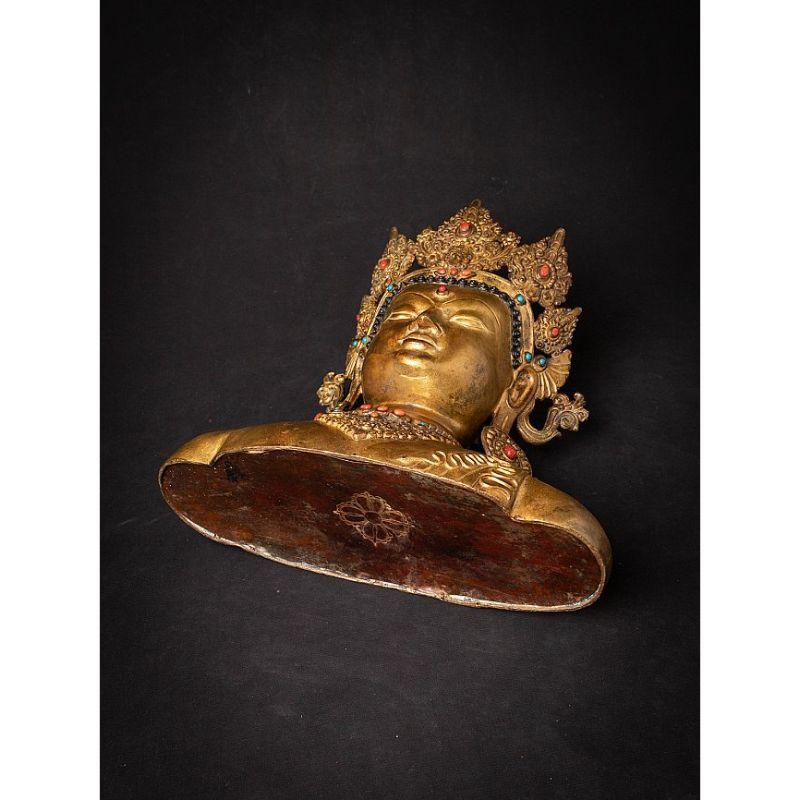 Old Bronze Nepali Buddha Head from Nepal For Sale 15