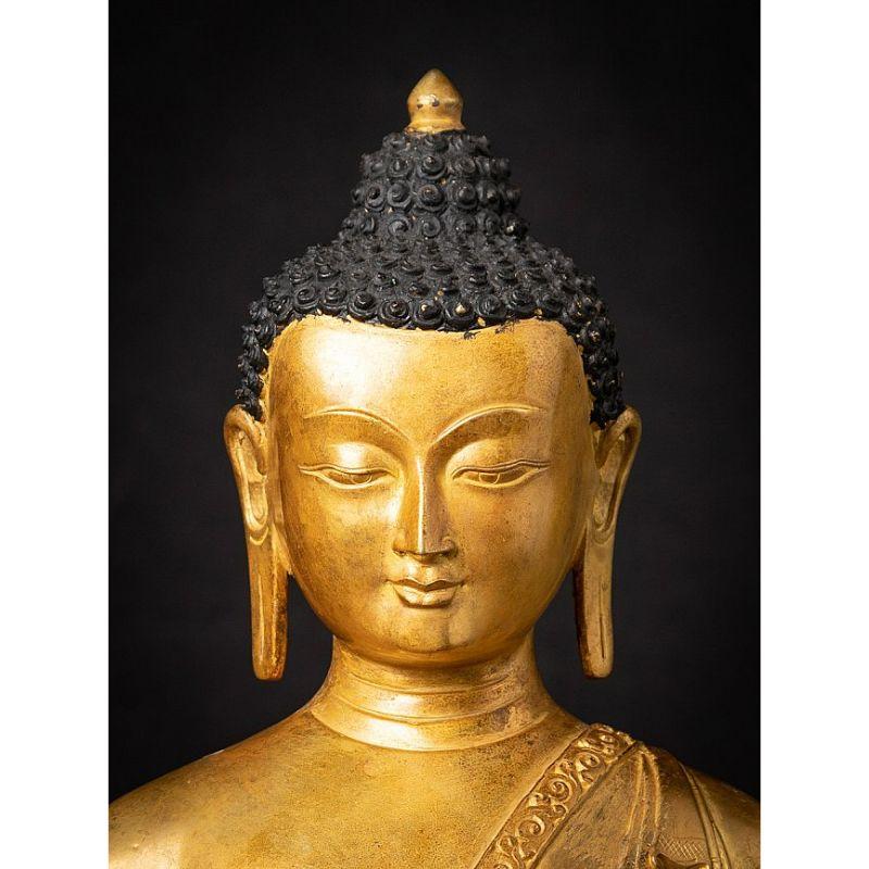 Old Bronze Nepali Buddha Statue from Nepal For Sale 5