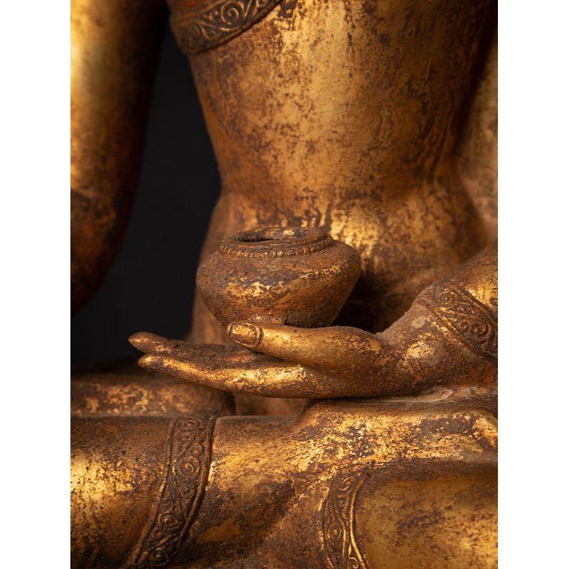 Old Bronze Nepali Buddha Statue from Nepal For Sale 6
