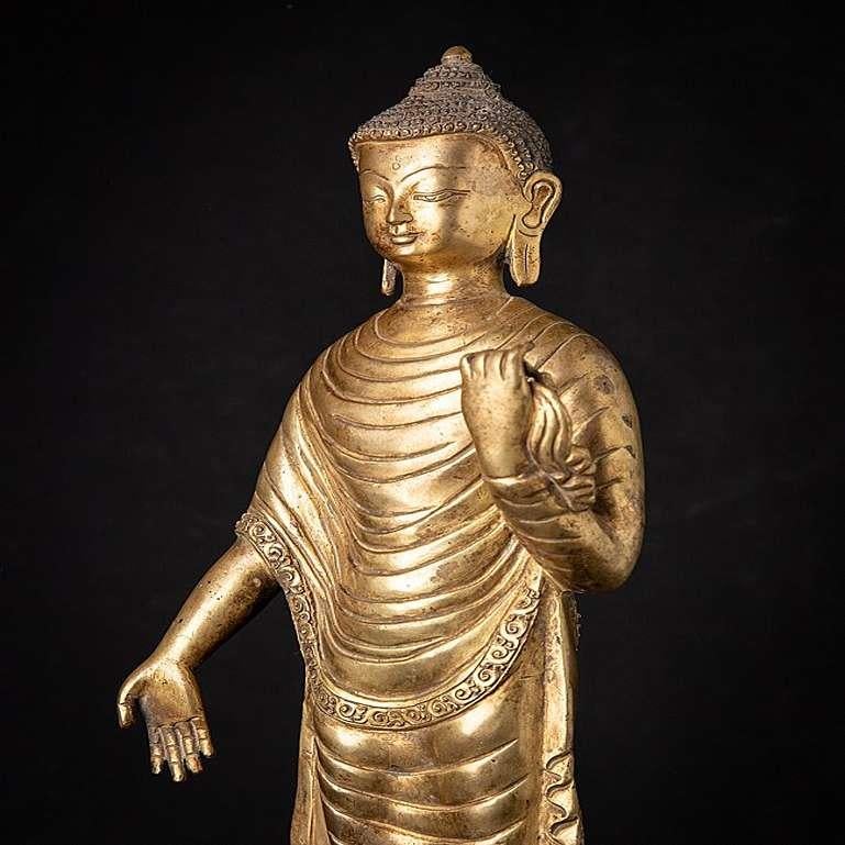 Ancienne statue de Bouddha népalais en bronze du Népal en vente 4
