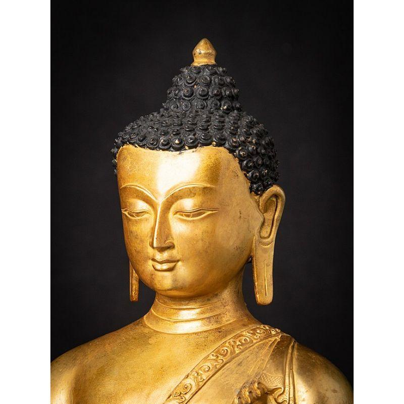 Old Bronze Nepali Buddha Statue from Nepal For Sale 7