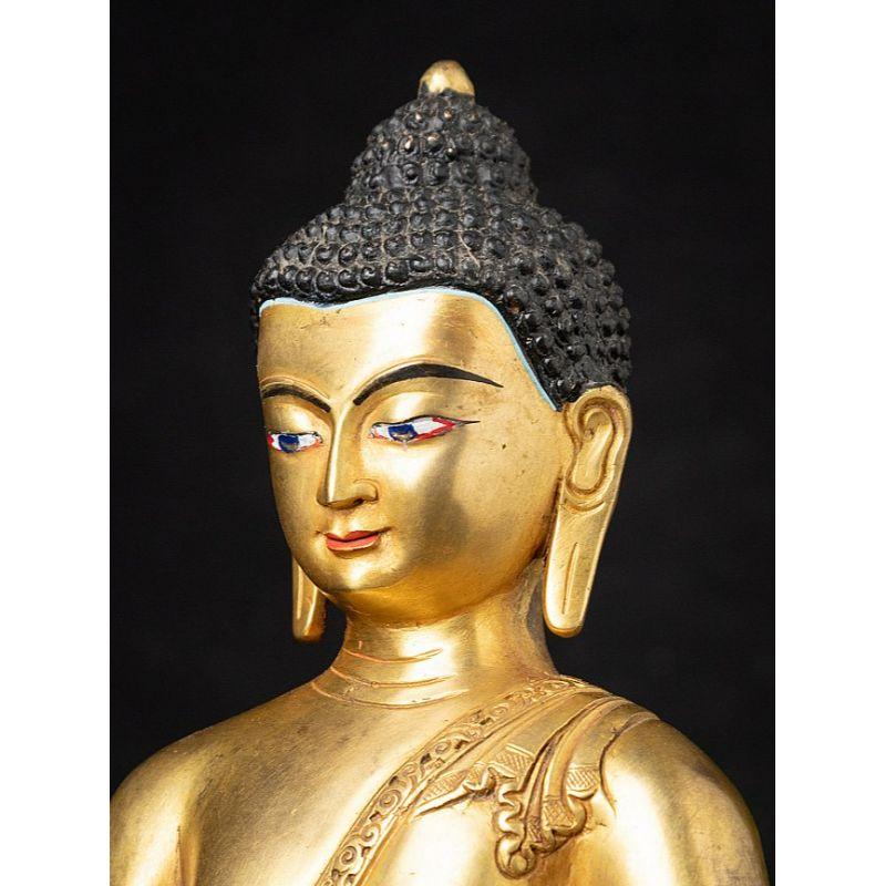 Old Bronze Nepali Buddha Statue from Nepal For Sale 7