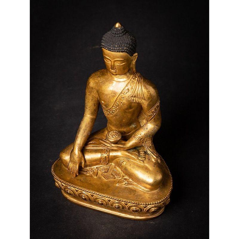 Vecchia statua di Buddha nepalese in bronzo dal Nepal 7